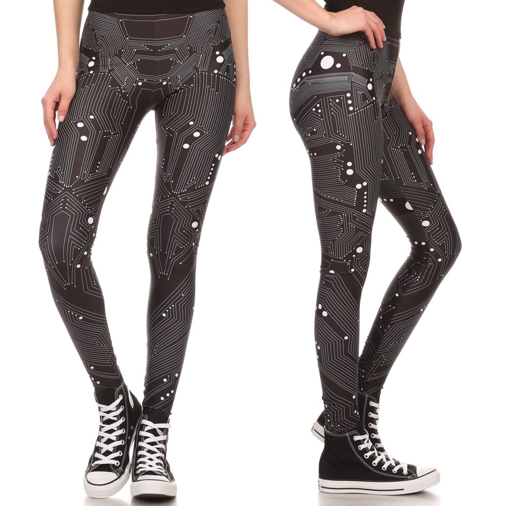 POPRAGEOUS Circuit Board Print Leggings